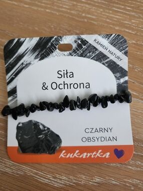 Black Obsidian Stone Bracelet From Poland, Power And Protection 8"